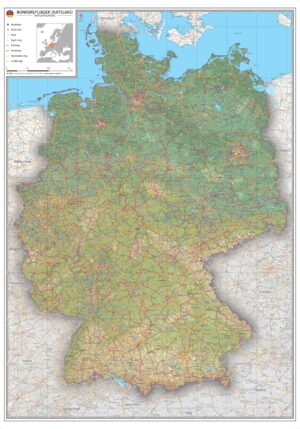 Natuurkundige landkaart Duitsland