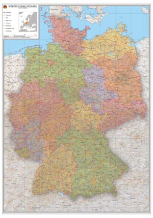 Staatkundige landkaart Duitsland