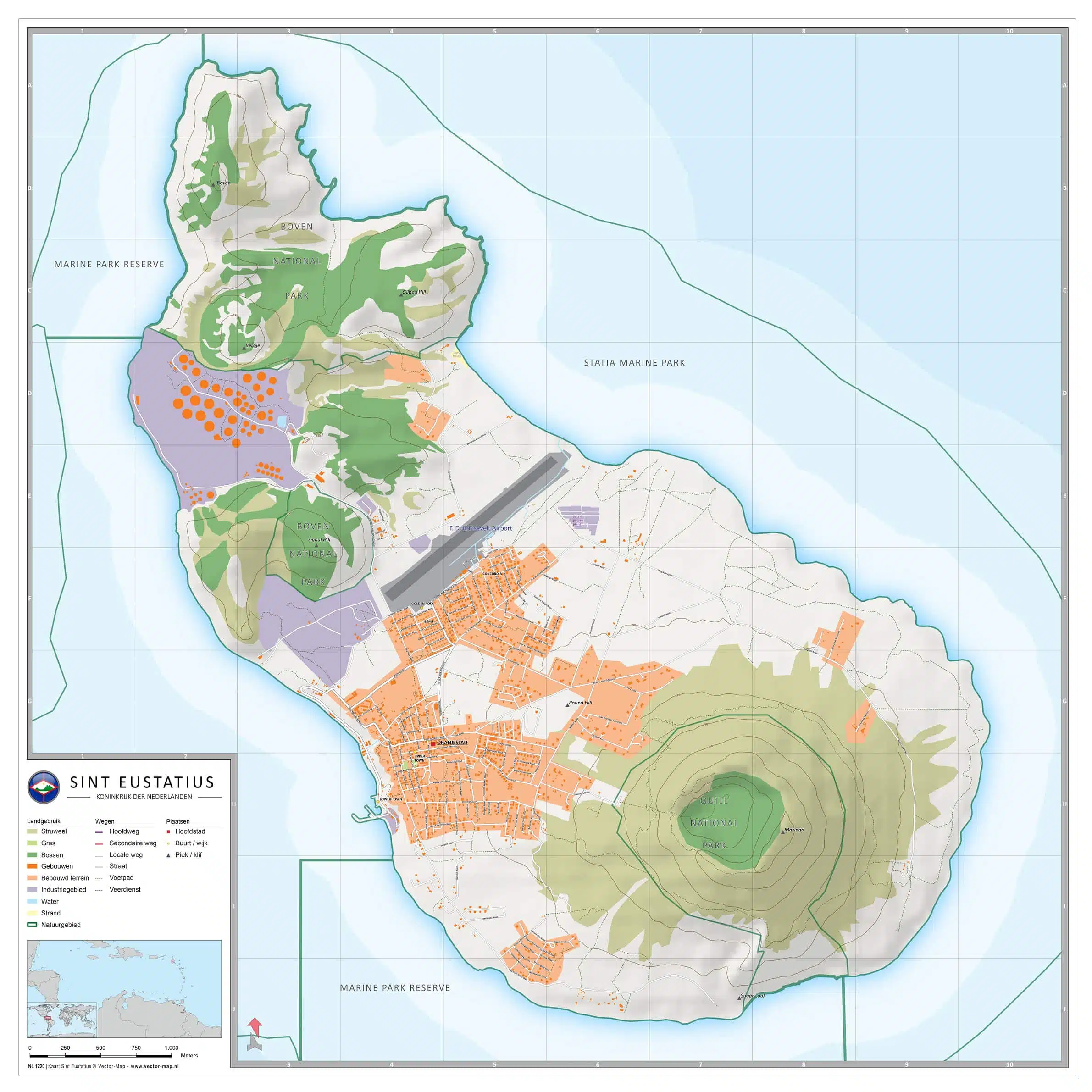 Landkaart Sint Eustatius