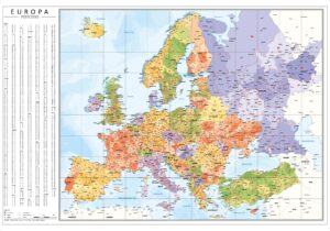 Gedetailleerde postcodekaart Europa