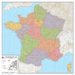 Staatkundige landkaart Frankrijk
