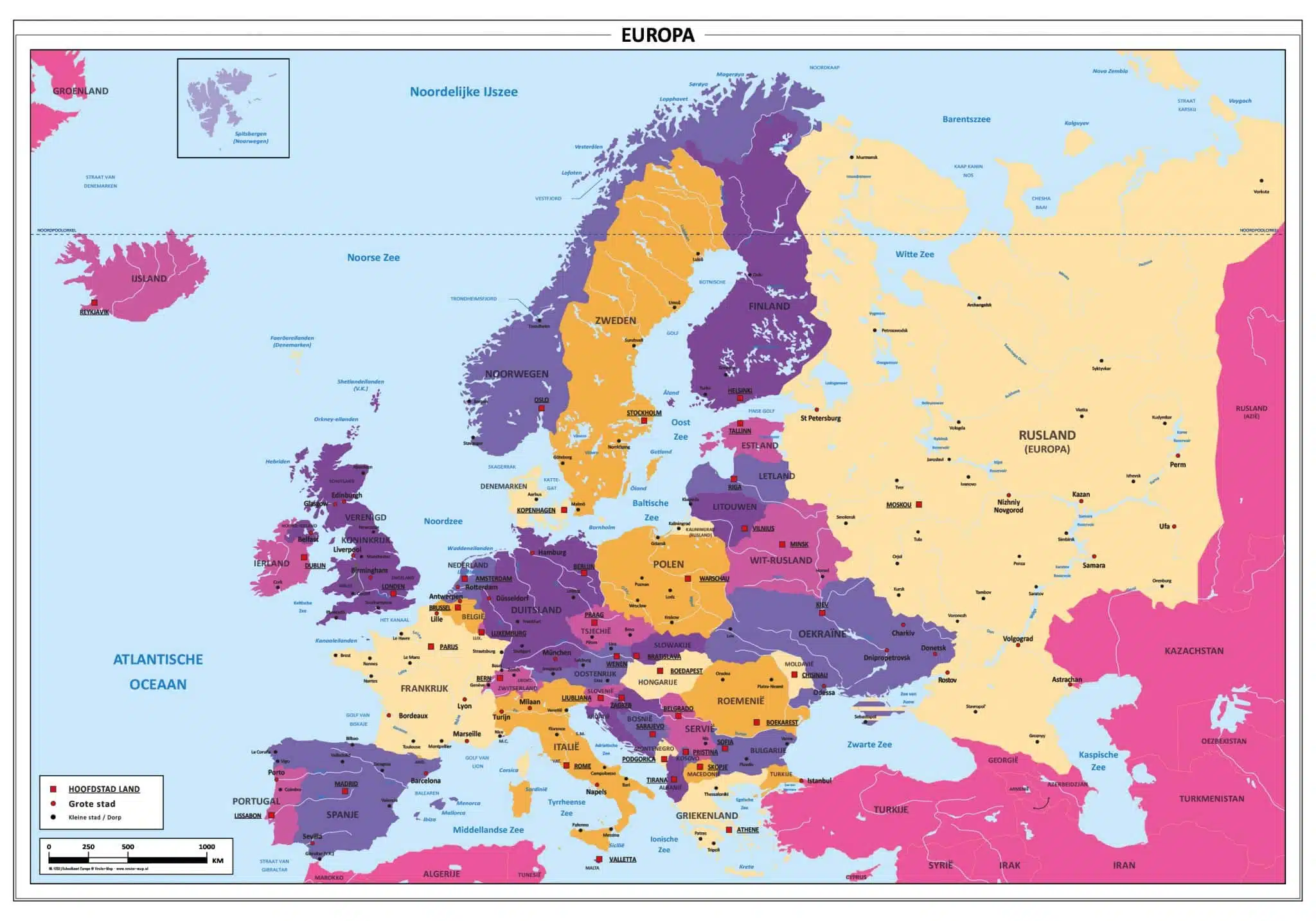 kaart Europa kaart Europa - Schoolkaart