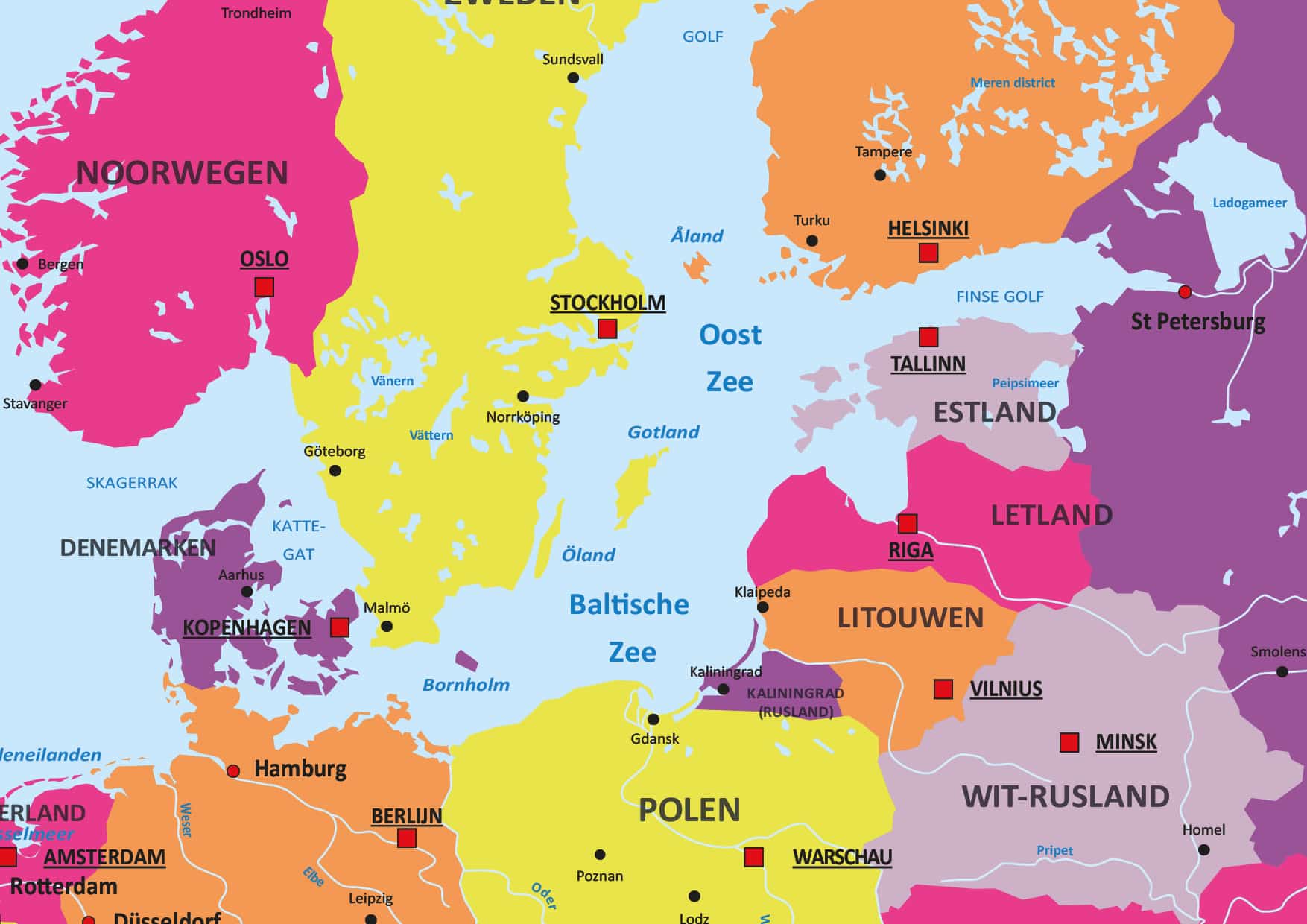 boezem Concentratie metro kaart Europa - Europa landkaarten