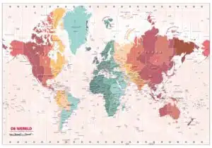 Schoolkaart Wereld tijdzones