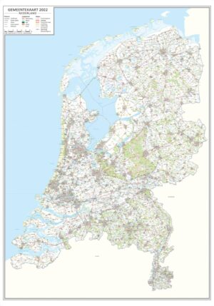 Gedetailleerde wegenkaart Nederland met gemeentes
