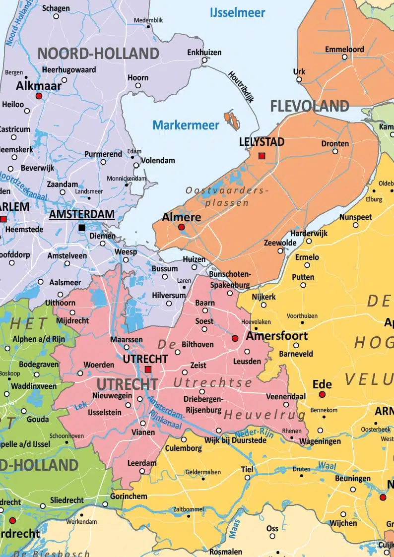 Schoolkaart Nederland staatkundig - Afbeelding 2