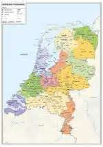 Schoolkaart Nederland staatkundig - Kaart Nederland