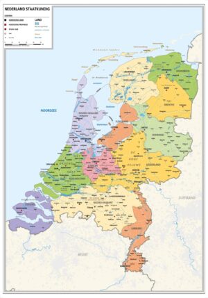 Schoolkaart Nederland staatkundig - Kaart Nederland