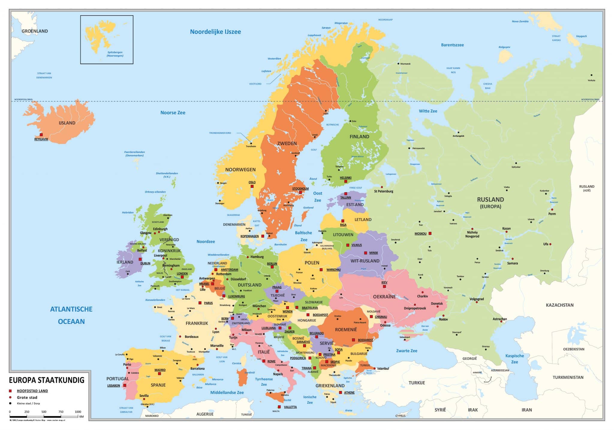 opleiding In detail Hoe dan ook Schoolkaart Europa staatkundig | Europa kaarten
