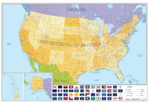 Kaart Verenigde Staten staatkundig