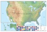Kaart Verenigde Staten natuurkundig