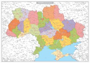 Kaart Oekraïne staatkundig