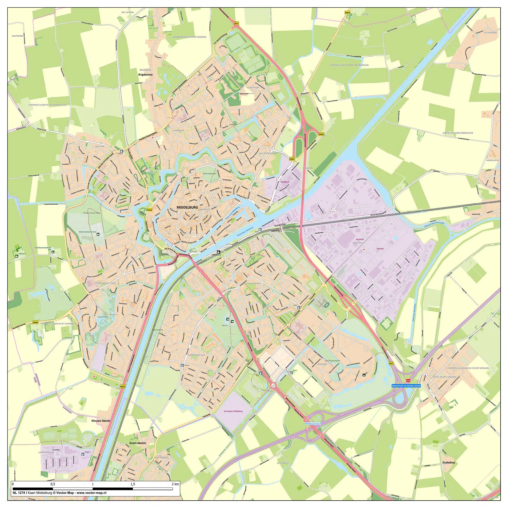 Kaart Middelburg