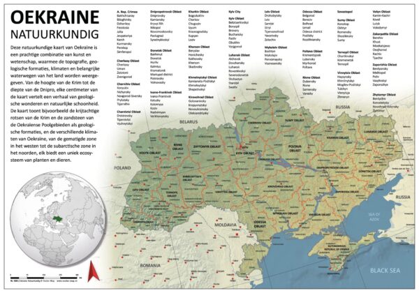 Natuurkundige kaart Oekraïne