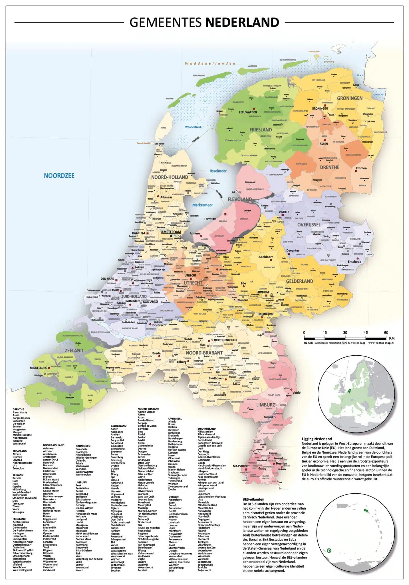 Gemeentekaart Nederland 2023