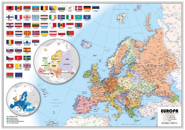 Gedetailleerde kaart van het continent Europa