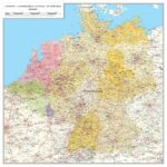 Gedetailleerde wegenkaart Duitsland, Luxemburg, België, Nederland