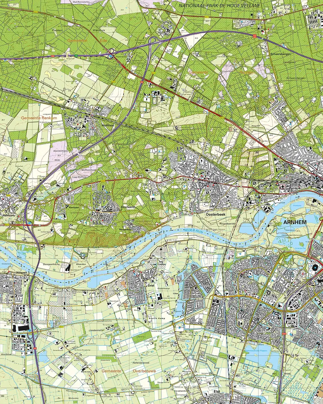 Topografische Kaart 40A Oosterbeek digitaal
