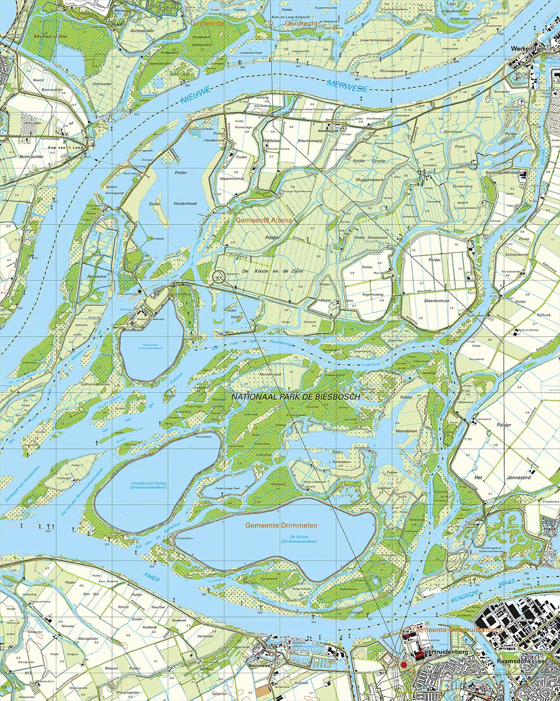 Topografische Kaart 44B Biesbosch digitaal