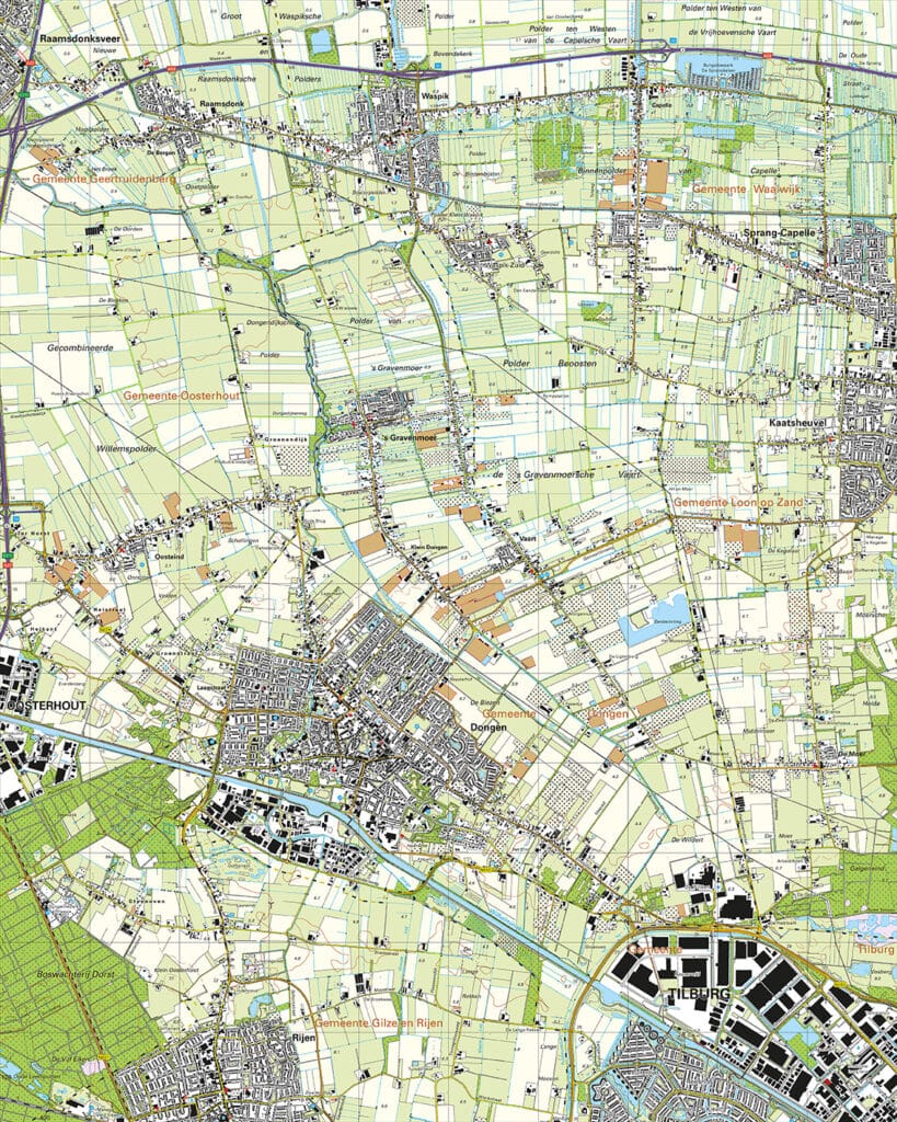 Topografische Kaart 44G Dongen Digitaal | Topografische Kaarten Vector Map