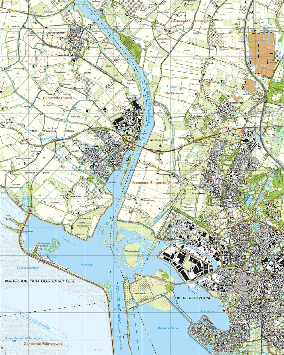 Topografische Kaart 49B Bergen Op Zoom Digitaal | Topografische Kaarten ...