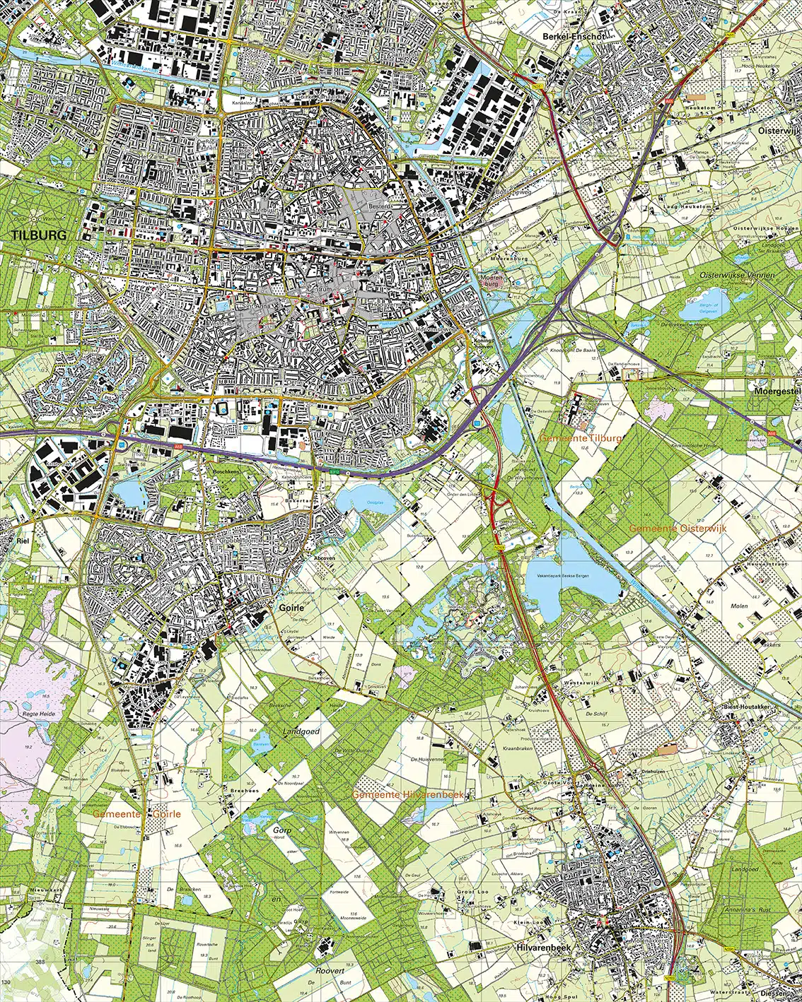 Topografische Kaart 50F Tilburg digitaal