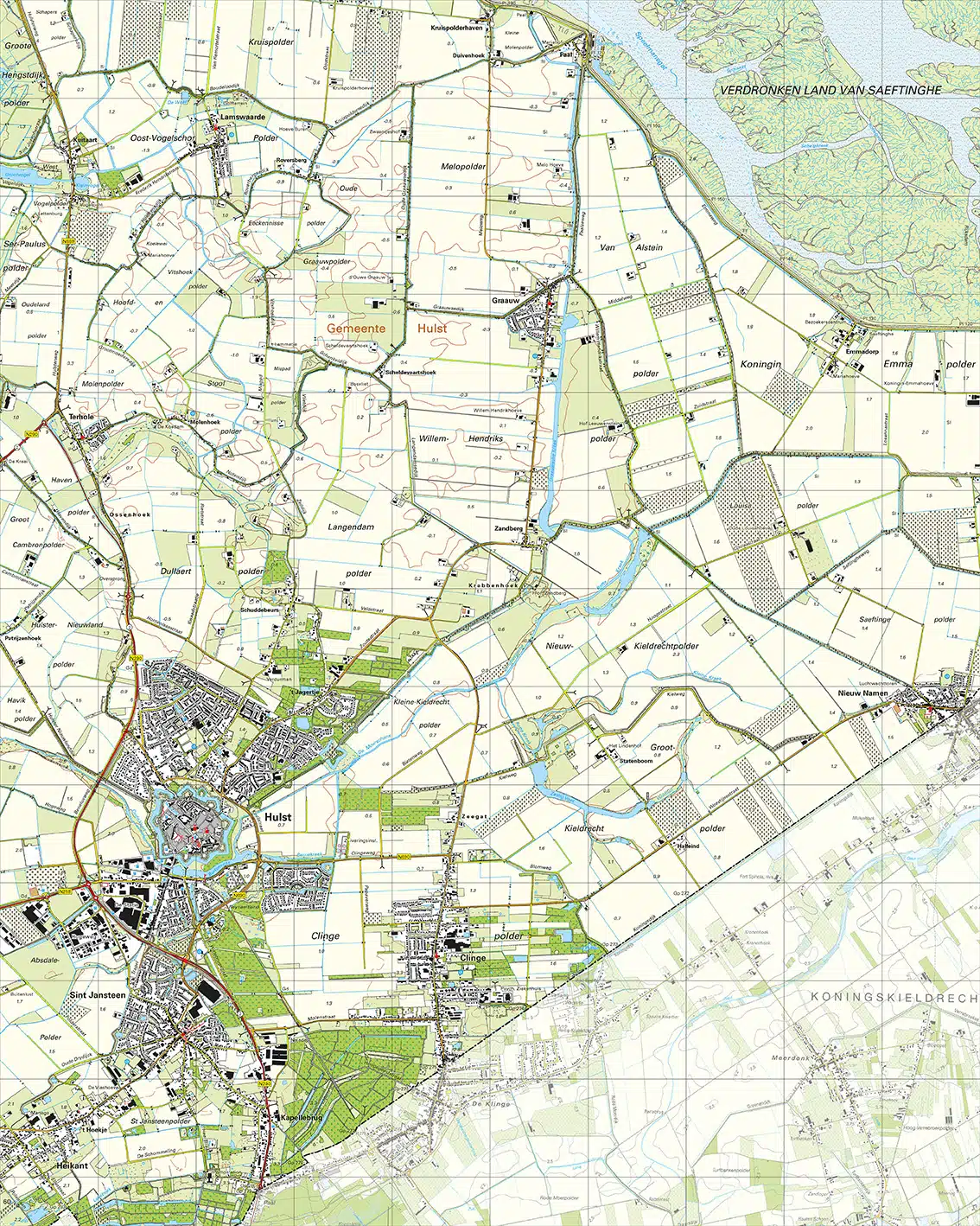 Topografische Kaart 55A Hulst digitaal
