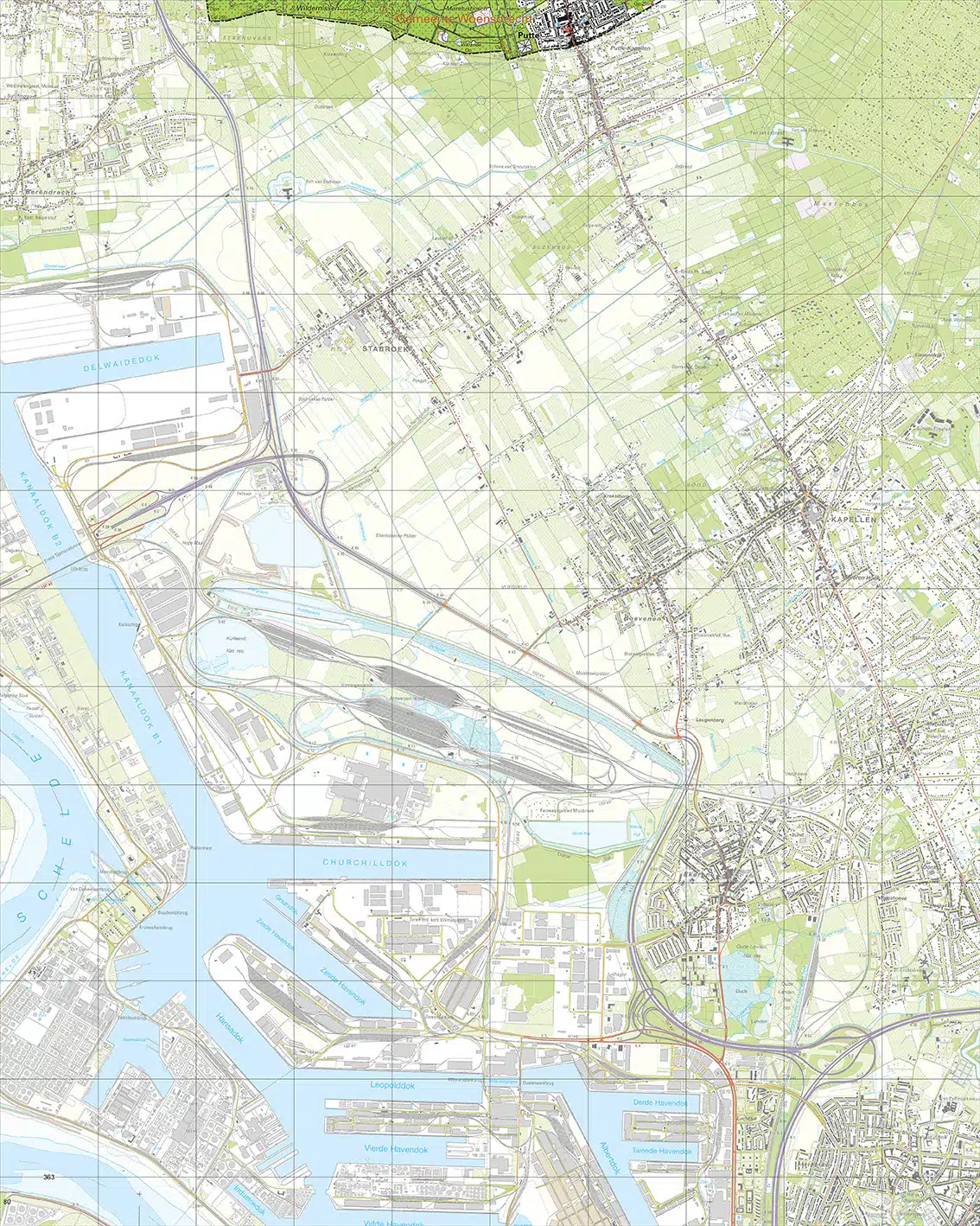 Topografische Kaart 55E Putte digitaal
