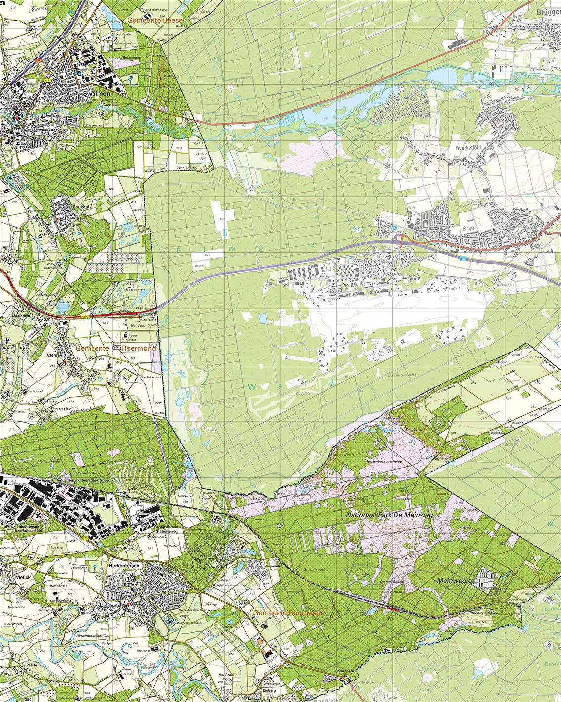 Topografische Kaart 58G Swalmen digitaal
