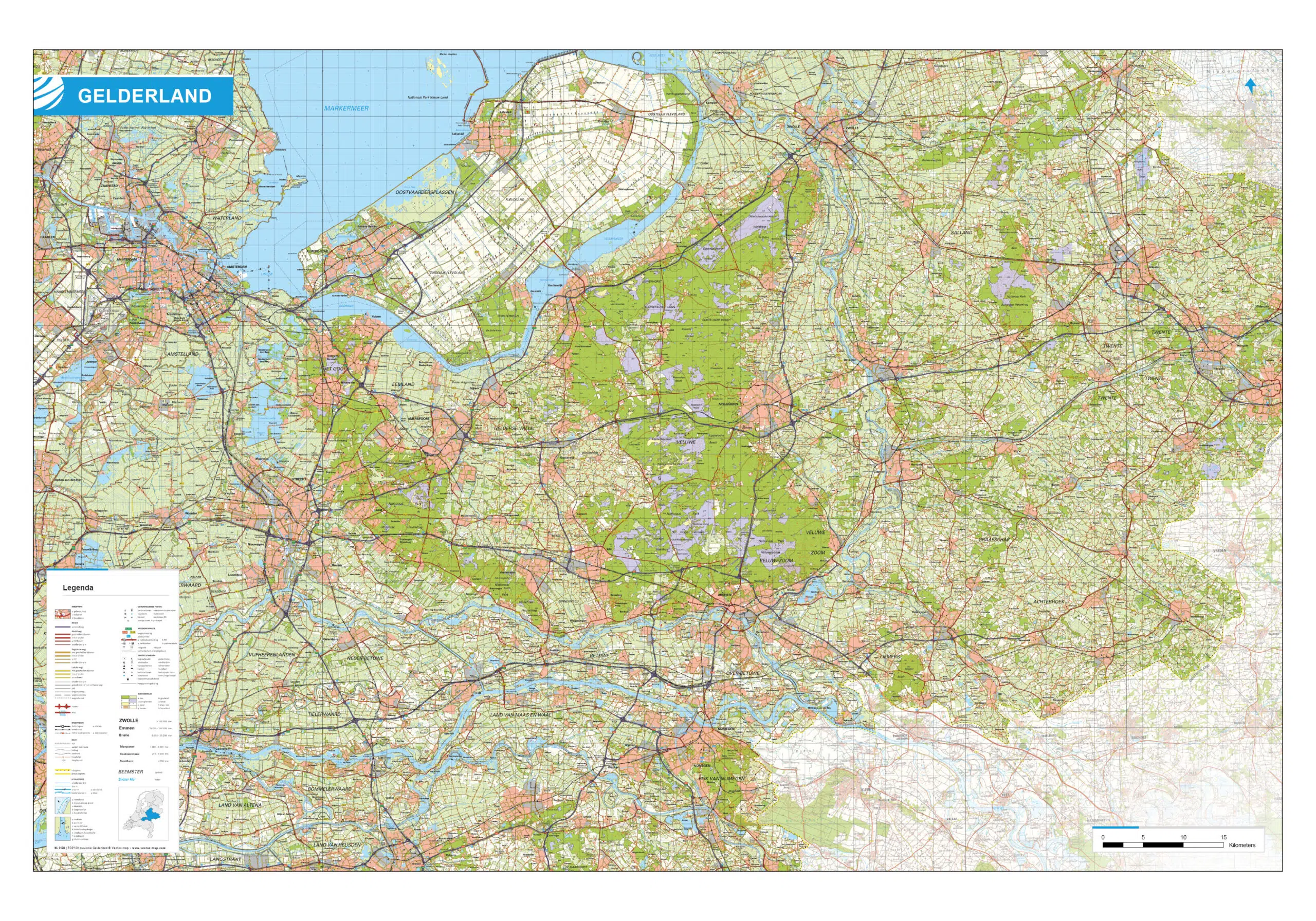 Topografische kaart Gelderland