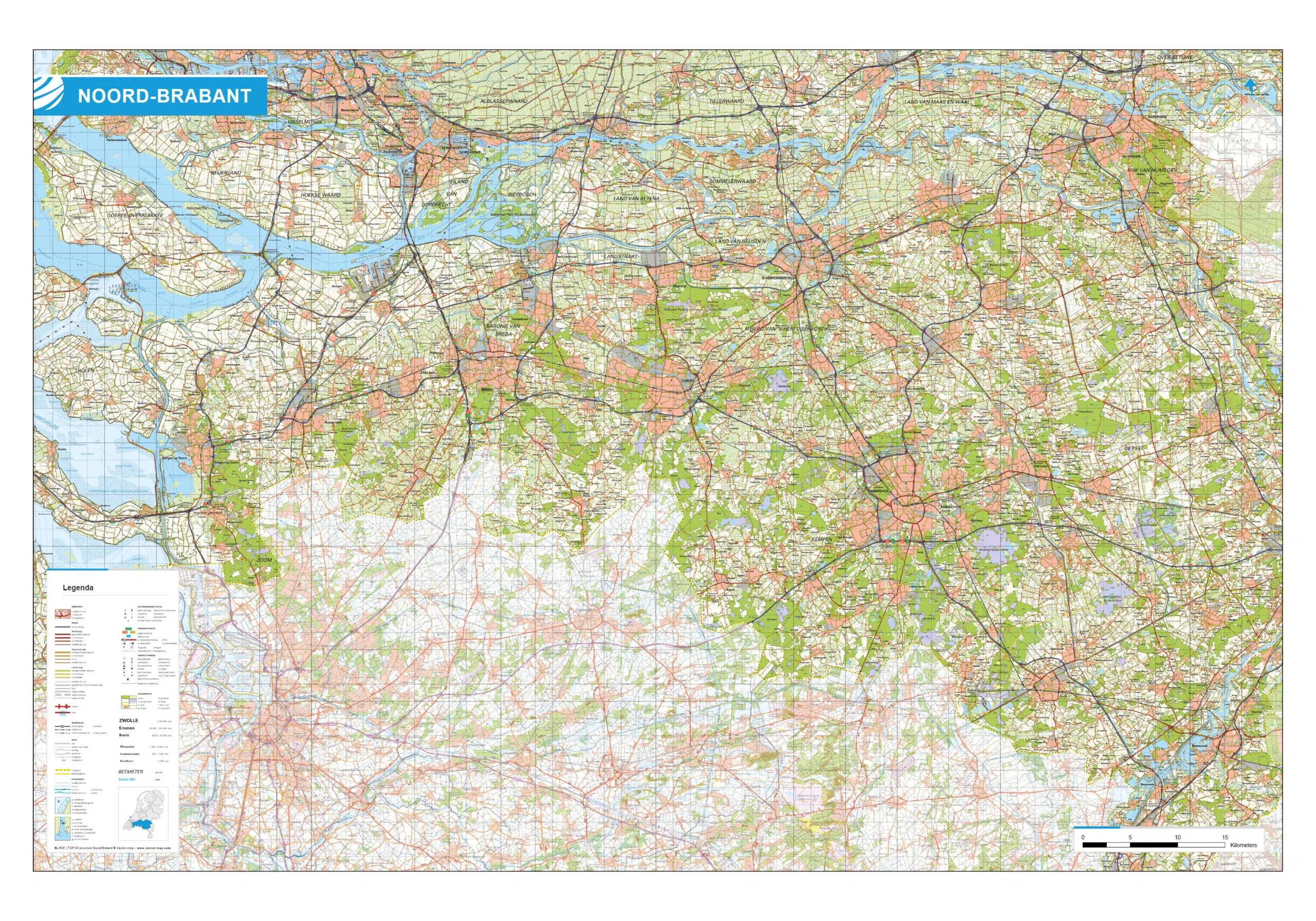 Topografische kaart Noord-Brabant