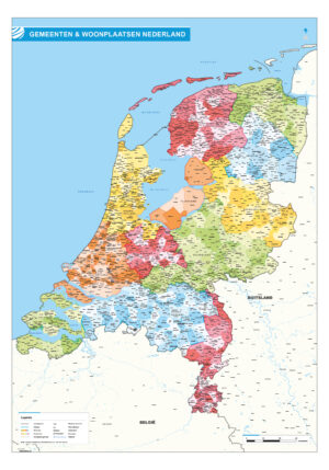 Gemeenten & woonplaatsen provinciekaart Nederland