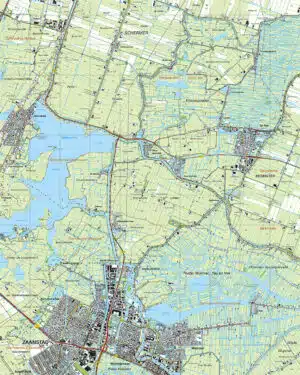 Topografische Kaart 19D Wormerveer digitaal