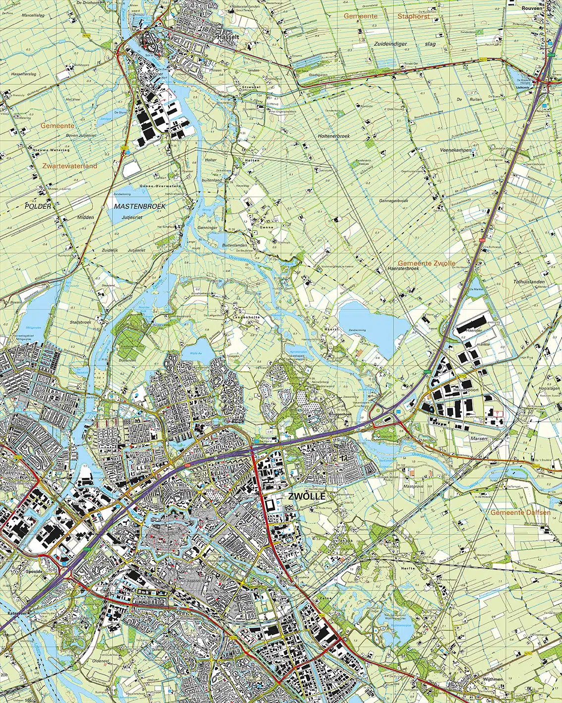 Topografische Kaart 21G Zwolle digitaal