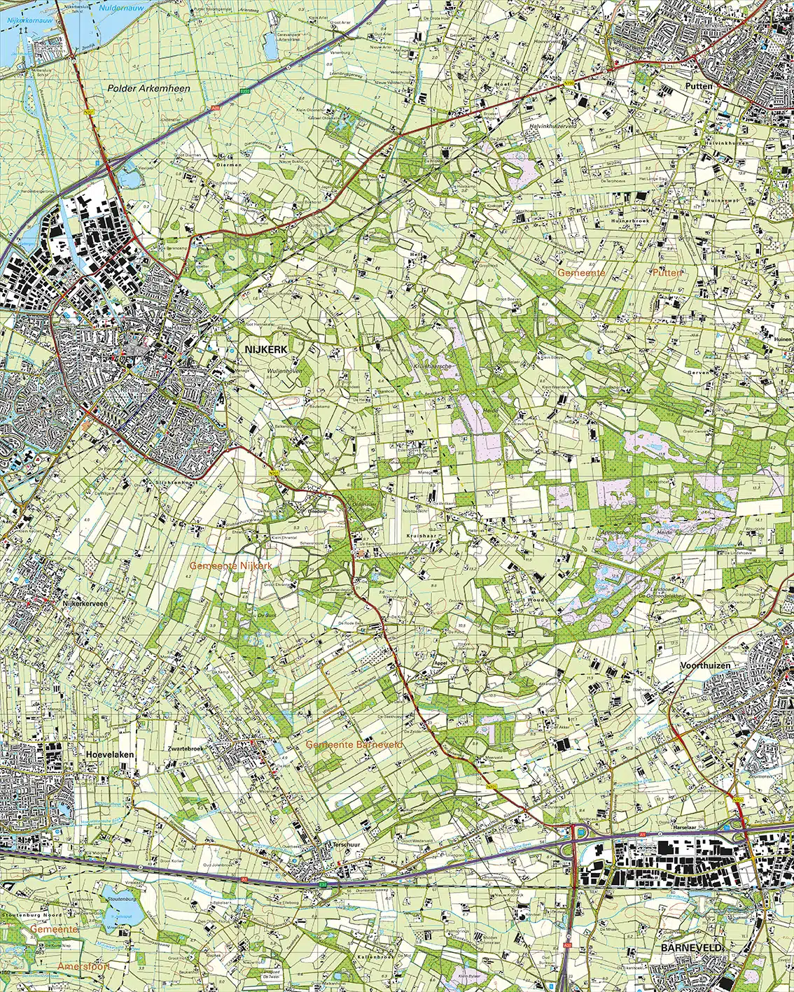 Topografische Kaart 32E Nijkerk digitaal