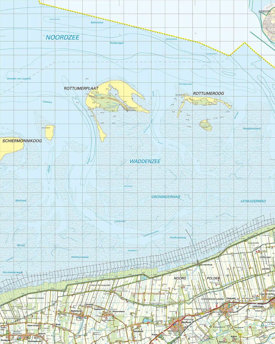 Topografische kaart 03W Uithuizen digitaal