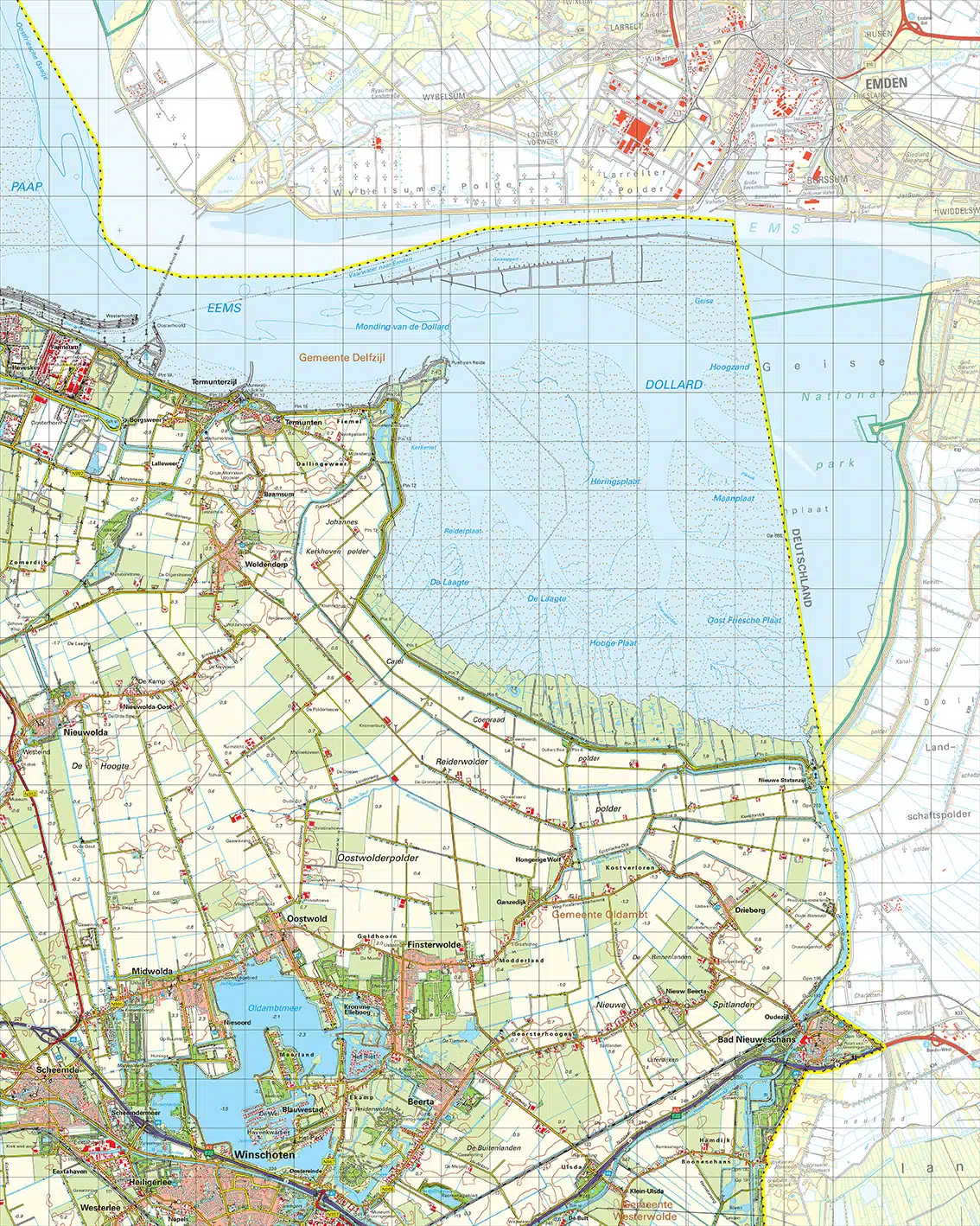 Topografische kaart 08W Nieuweschans digitaal