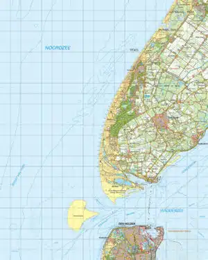Topografische kaart 09W Texel digitaal