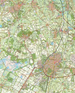 Topografische kaart 12W Assen digitaal