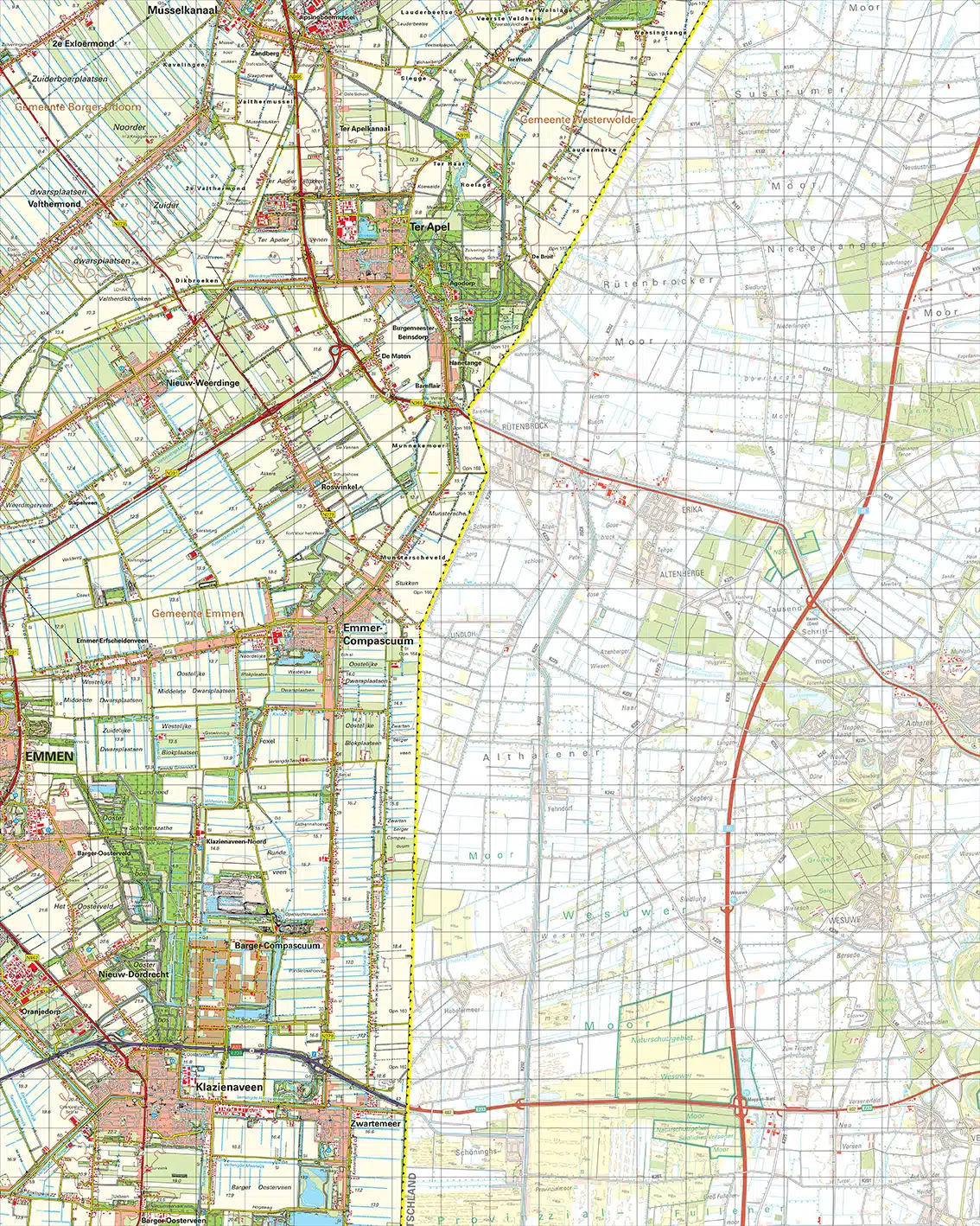 Topografische kaart 18W TerApel digitaal