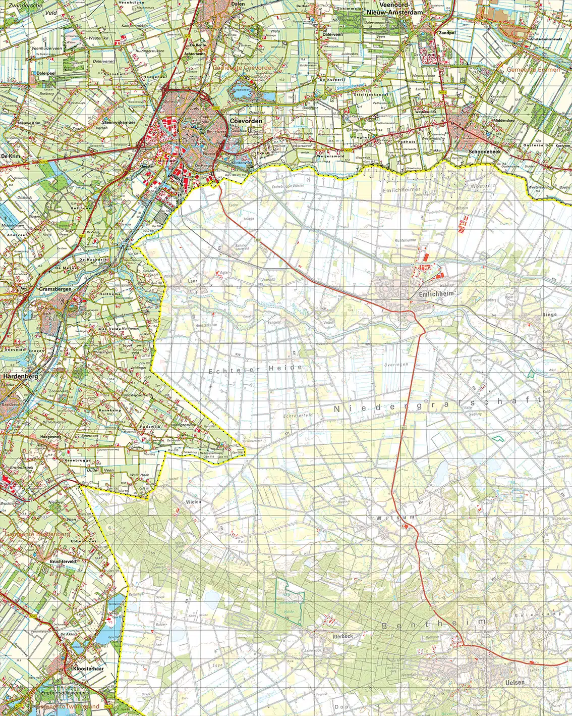 Topografische kaart 22O Coevorden digitaal