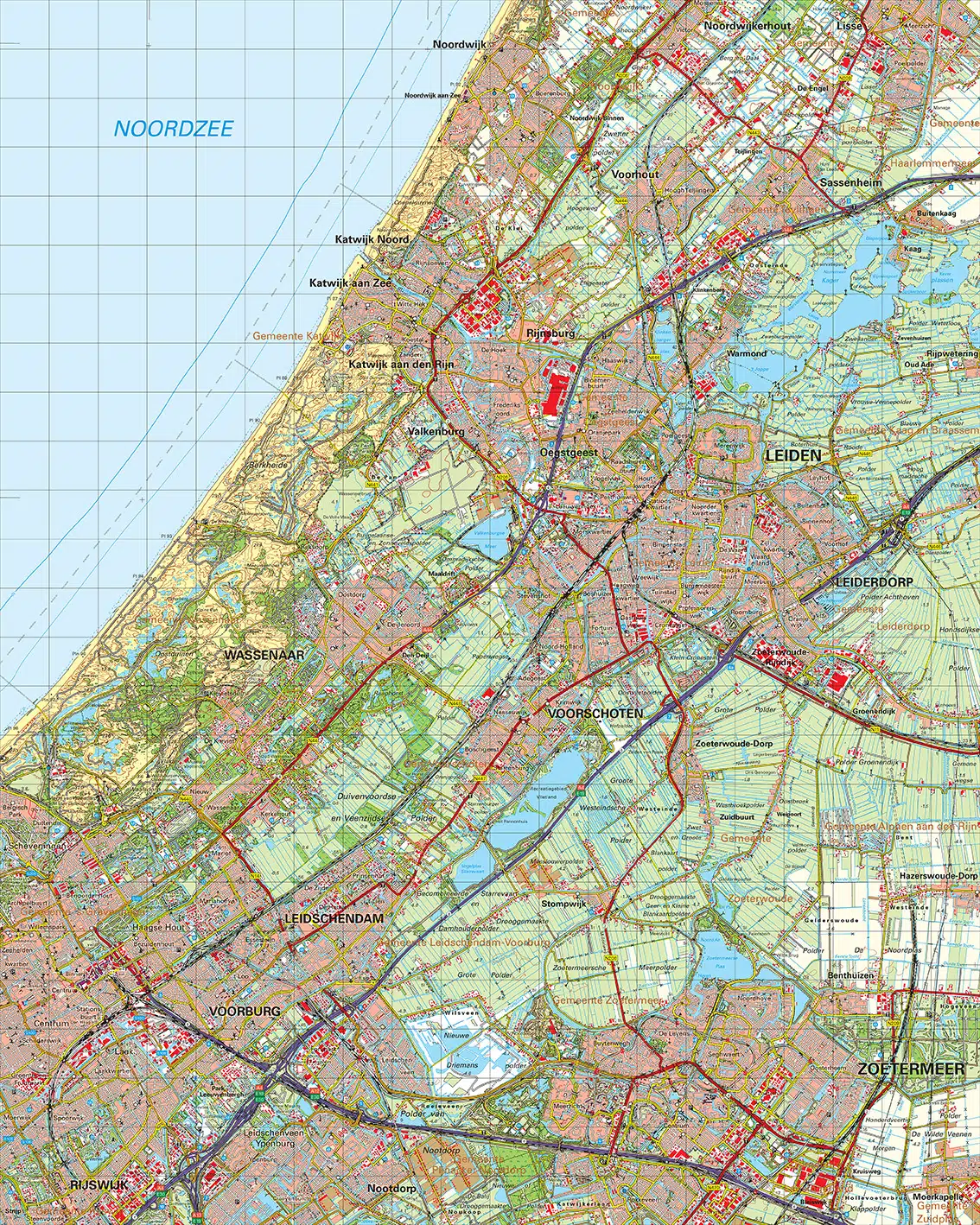 Topografische kaart 30O Leiden digitaal