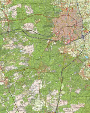Topografische kaart 33W Apeldoorn digitaal