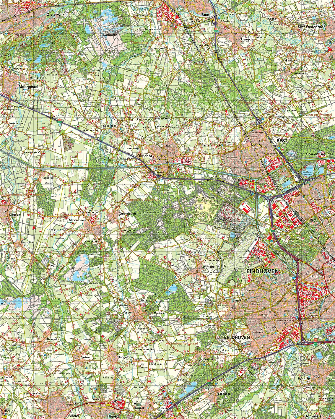 Topografische kaart 51W Oirschot digitaal