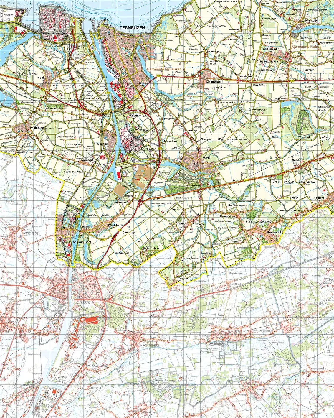 Topografische kaart 54O Terneuzen digitaal