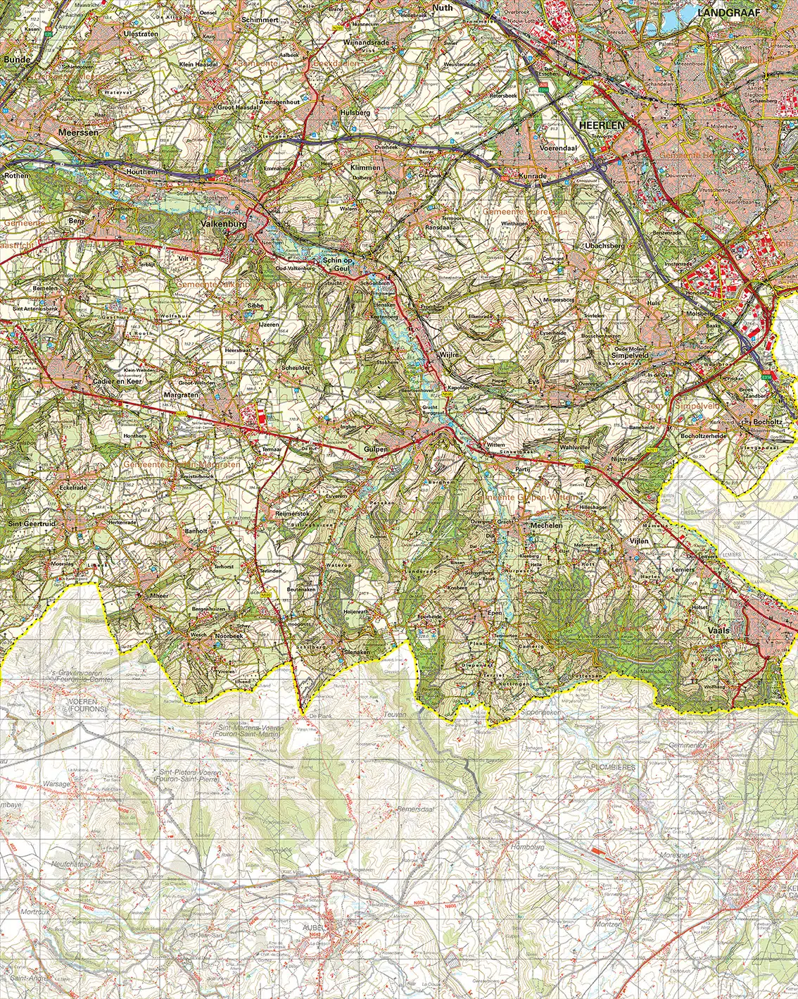 Topografische kaart 62W Heerlen digitaal