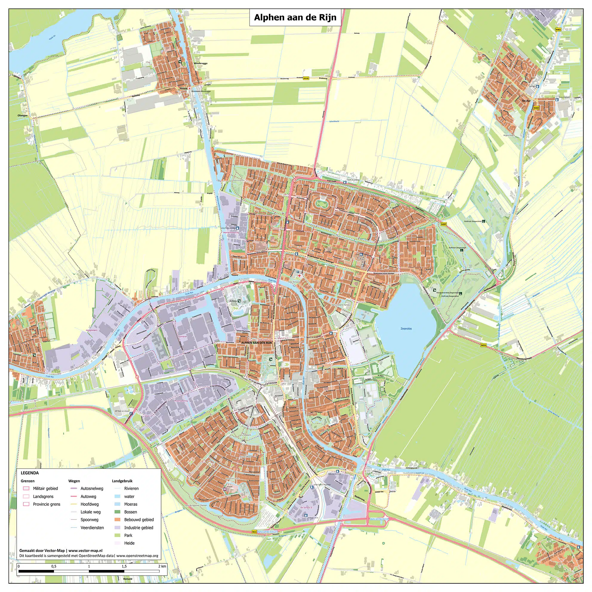Kaart Alphen aan de Rijn