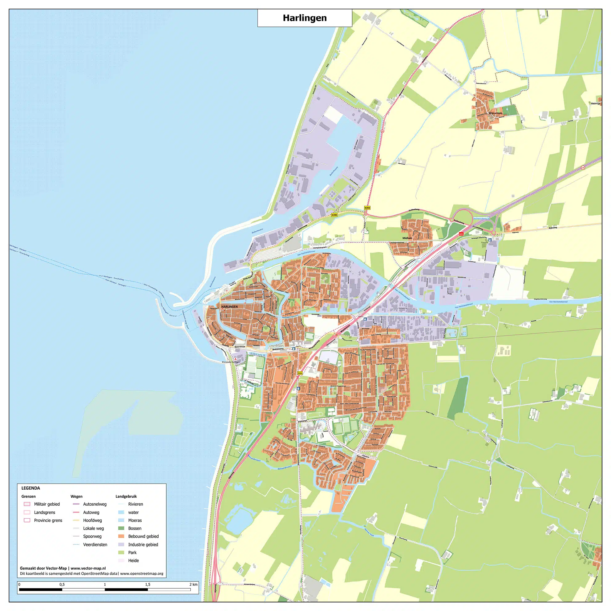 Kaart Harlingen - Verken Achlum, Midlum, Wijnaldum en het historische centrum Kaart Harlingen - Verken Achlum, Midlum, Wijnaldum en het historische centrum