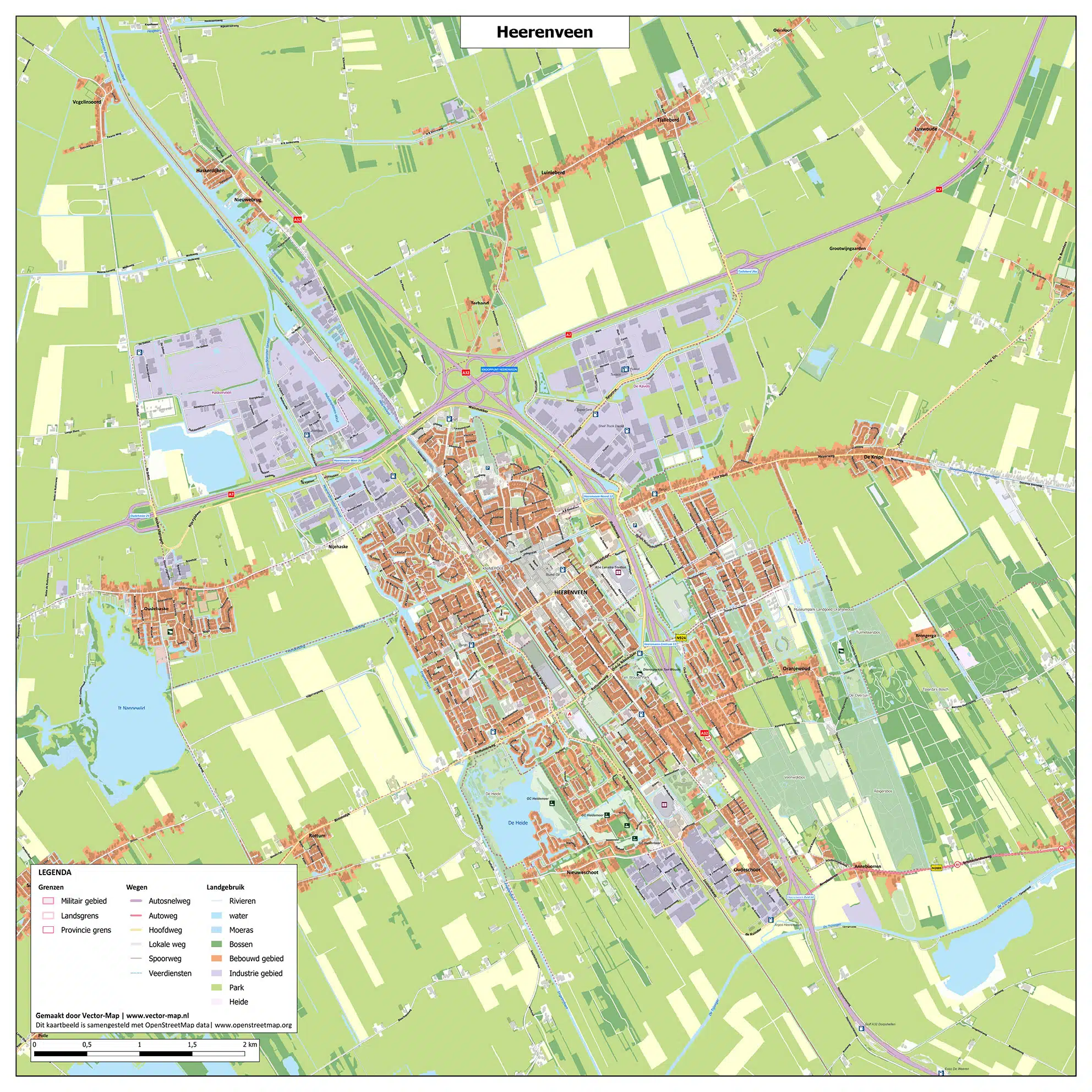 Kaart Heerenveen - Ontdek Sintjohannesga, Oudeschoot, Nieuweschoot en meer