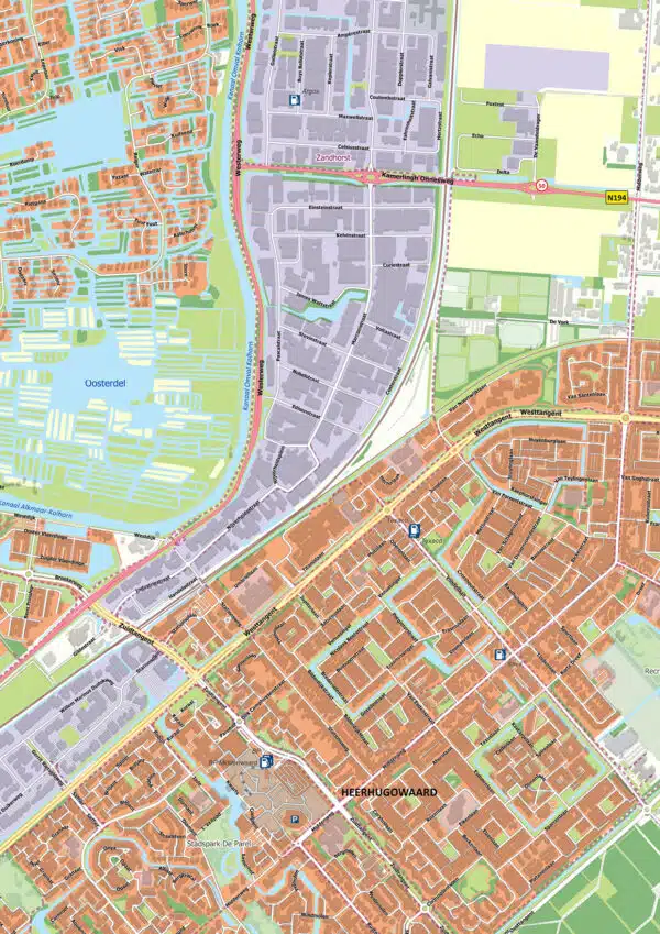 Kaart Heerhugowaard - Detail